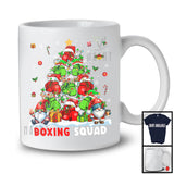 Boxing Squad; Lovely Boxing Equipment Christmas Tree Lights; Sport Player Playing Gnomes T-Shirt