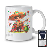 Boy Playing Ukulele, Adorable Cinco De Mayo Sombrero Boy, Matching Mexican Family Group T-Shirt