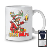 Brew-Dolph; Joyful Christmas Rudolph Drinking Beer Snowing Around; Drunker X-mas Team T-Shirt