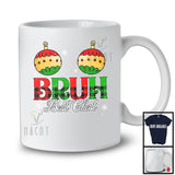 Bruh Best Chest; Amazing Christmas Plaid Couple Chest Ornaments; Women X-mas Family T-Shirt