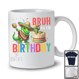 Bruh It's My Birthday; Joyful Birthday Celebration Party Mexican Dabbing T-Rex; Family Group T-Shirt