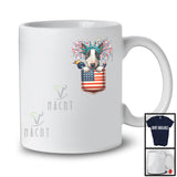 Bull Terrier in American Flag Pocket, Adorable 4th Of July Bull Terrier Owner, Patriotic Group T-Shirt