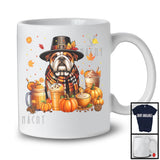 Bulldog With Coffee Smoothie, Wonderful Thanksgiving Pumpkins Drinks Fall Leaves T-Shirt