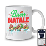 Buon Natale; Adorable Christmas Lights Three Santa Elf Reindeer Gelato; Italian Food Lover T-Shirt