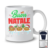 Buon Natale; Adorable Christmas Lights Three Santa Elf Reindeer Pasta; Italian Food Lover T-Shirt