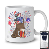 Burmese Cat Drinking Beer, Awesome 4th Of July Fireworks Kitten, Drunker Patriotic Group T-Shirt