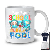 Bye Bye School Hello Pool, Colorful Summer Vacation Sunglasses Pool Lover, Students Group T-Shirt