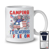 Camping Fireworks And Freedom, Proud 4th Of July American Flag Camping Lover, Patriotic T-Shirt