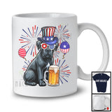 Cane Corso Drinking Beer, Cheerful 4th Of July Drunker Fireworks, American Flag Patriotic T-Shirt