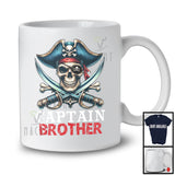 Captain Brother; Horror Halloween Costume Skull Pirate Lover; Matching Family Group T-Shirt