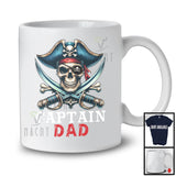 Captain Dad; Horror Halloween Costume Skull Pirate Lover; Matching Family Group T-Shirt