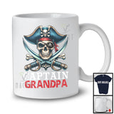 Captain Grandpa; Horror Halloween Costume Skull Pirate Lover; Matching Family Group T-Shirt