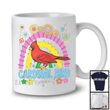 Cardinal Bird Squad, Adorable Flowers Rainbow Animal Lover, Floral Matching Women Girls Group T-Shirt