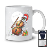 Cello Santa; Amusing Christmas Lights Snowing Santa Cello Player; Musical Instruments T-Shirt