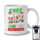 Chef Of The Cutest Little Reindeers; Adorable Christmas Three Reindeers; Snowing Jobs T-Shirt