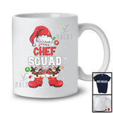 Chef Squad; Cheerful Christmas Leopard Santa Costume Snowing; Men Jobs Group T-Shirt