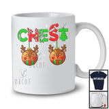 Chest; Adorable Christmas Ornaments Reindeer Nut And Chest; Snowing Couple Family Group T-Shirt