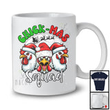 Chick-mas Squad; Sarcastic Christmas Three Santa Chickens; Farmer X-mas Moon Snowing T-Shirt