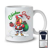 Chicken Santa, Adorable Christmas Snowing Santa Chicken Lover, X-mas Farmer Family Group T-Shirt