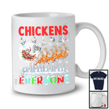 Chickens For Everyone; Fantastic Christmas Chicken Santa Sleigh; X-mas Snowing Family Farmer T-Shirt