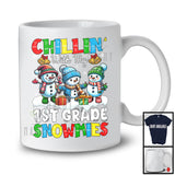 Chillin' With My 1st Grade Snowmies; Amusing Christmas Three Snowman; School Teacher T-Shirt