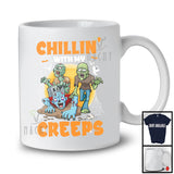 Chillin' With My Creeps, Humorous Halloween Zombie Ghost Lover, Family Group T-Shirt