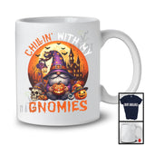 Chillin' With My Gnomies, Scary Halloween Costume Witch Gnome, Skull Pumpkin Lover T-Shirt