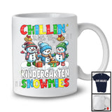 Chillin' With My Kindergarten Snowmies; Amusing Christmas Three Snowman; School Teacher T-Shirt