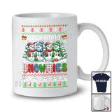 Chillin' With My Snowmies; Amusing Christmas Sweater Plaid Four Snowman; X-mas Family T-Shirt