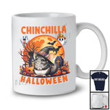 Chinchilla Halloween; Adorable Witch Chinchilla Scary Moon; Matching Wild Animal Lover T-Shirt