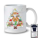 Christmas Excavator Tree; Cheerful X-mas Lights Snowing Gnomes; Family Group T-Shirt