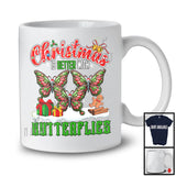 Christmas Is Better With Butterflies; Adorable X-mas Three Santa Butterfly; Family Group T-Shirt