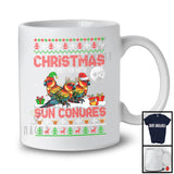 Christmas Is Better With Sun Conures; Amusing X-mas Santa Elf Reindeer Animal; Sweater Family T-Shirt