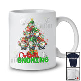 Christmas Is Gnoming; Lovely X-mas Tree Gnome Gnomies Coming; Snowing Family Group T-Shirt