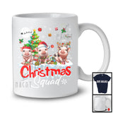 Christmas Squad; Adorable Pig X-mas Tree Snowing; Pig Lover Farm Farmer Family Group T-Shirt