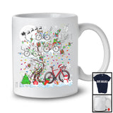 Christmas Squad; Adorable Santa Elf Reindeer Bicycle On X-mas Tree Snowing; Family Group T-Shirt