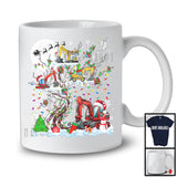 Christmas Squad; Adorable Santa Elf Reindeer Excavator On X-mas Tree Snowing; Family Group T-Shirt