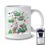 Christmas Squad; Adorable Santa Elf Reindeer Garbage Truck On X-mas Tree Snowing; Family Group T-Shirt