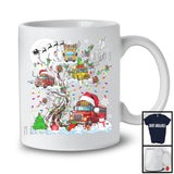 Christmas Squad; Adorable Santa Elf Reindeer School Bus On X-mas Tree Snowing; Family Group T-Shirt