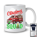 Christmas Squad; Adorable X-mas Santa Dachshund On Red Plaid Pickup Truck; Family Group T-Shirt