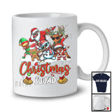 Christmas Squad; Amazing X-mas Black African Elf Santa Reindeer Snowing; Afro Family Group T-Shirt