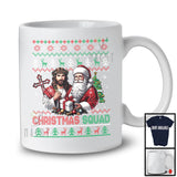 Christmas Squad; Awesome X-mas Tree Sweater Jesus And Santa As Friends; Family Group T-Shirt