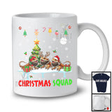 Christmas Squad; Cheerful Reindeer Santa Elf Bearded Dragon; X-mas Animal Snowing T-Shirt