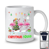 Christmas Squad; Cheerful Reindeer Santa Elf Flamingo; X-mas Flamingo Animal Snowing T-Shirt