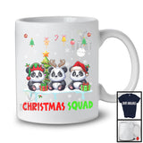 Christmas Squad; Cheerful Reindeer Santa Elf Panda; X-mas Panda Animal Snowing T-Shirt