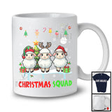 Christmas Squad; Cheerful Reindeer Santa Elf Sheep; X-mas Sheep Animal Snowing T-Shirt