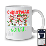 Christmas Squad; Cheerful X-mas Three Elf Dancing Snowing; Matching Family Group T-Shirt