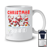 Christmas Squad; Cheerful X-mas Three Santa Dancing Snowing; Matching Family Group T-Shirt