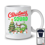 Christmas Squad, Cheerful X-mas Tree Santa Reindeer Alligator, Snow Wild Animal Lover T-Shirt