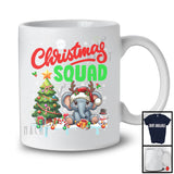 Christmas Squad, Cheerful X-mas Tree Santa Reindeer Elephant, Snow Wild Animal Lover T-Shirt